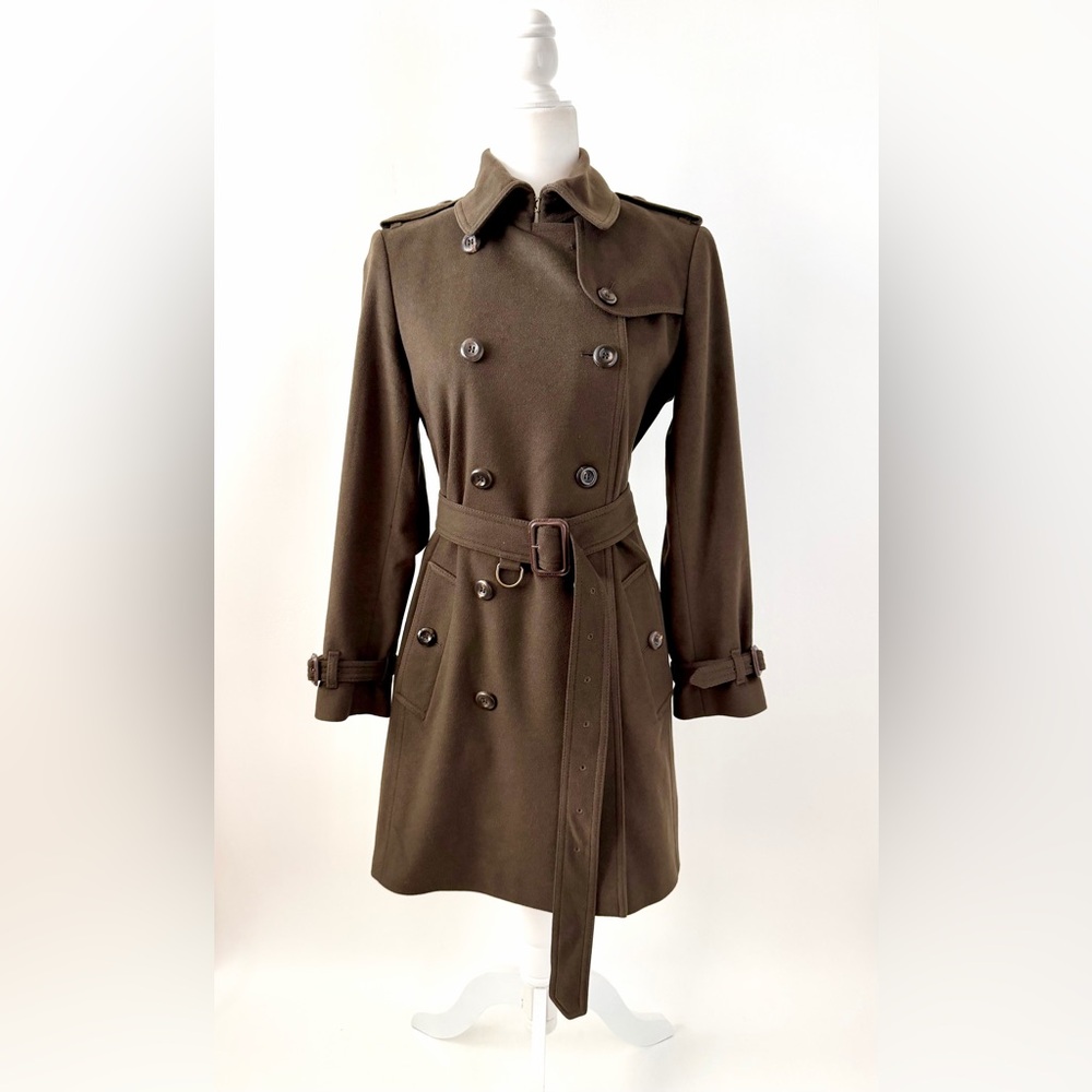 BURBERRY | Brown Wool Cashmere Blend Belted Double Breasted Trench Coat US 6 - Picture 2 of 15